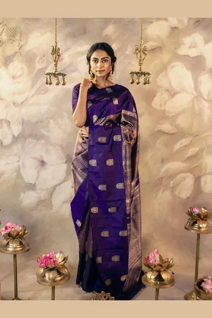 Kalini Women Ethnic Motifs Zari Banarasi Saree With Blouse Piece