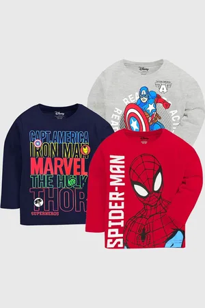 Miss and Chief Boys 3 Avengers Printed Applique T-shirt