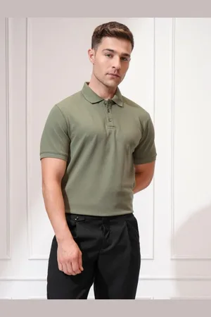 LocoMotive Premium Men Knitted Textured Polo Collar Slim Fit Tshirt