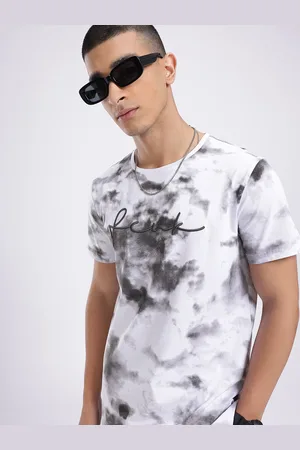 French Connection Brand Logo Embroidered Tie-Dyed T-shirt