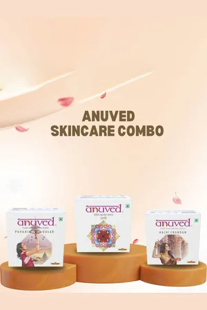 anuved Set of 3 Herbal Soaps 125g each - Utane + Haldi Chandan + Pahahdi Gulab