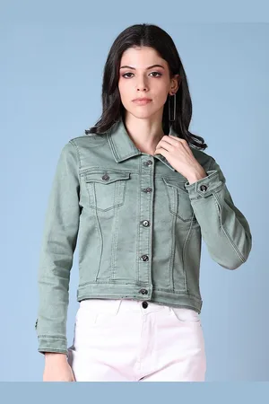 V-Mart Women Washed Denim Jacket with Embroidered