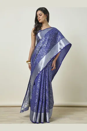 Soch Women Woven Design Tussar Saree With Blouse Piece