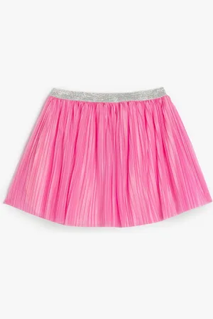 Koton Girls Accordion Pleated A-Line Flared Slip-On Mini Skirt