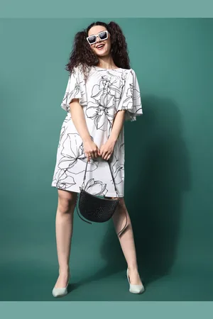 PURVAJA Women Floral Printed Fit & Flare Dress
