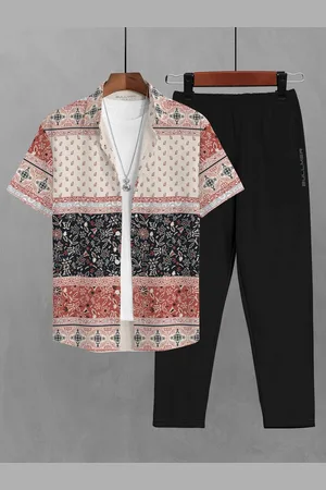 bullmer Printed Short Sleeves Shirt With Trousers Co-Ords