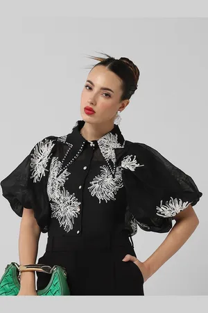 SHOWOFF Women Comfort Floral Semi Sheer Casual Shirt