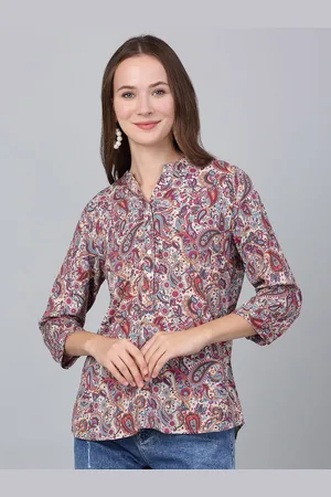 CANTABIL Women Mandarin Collar Printed Tunic