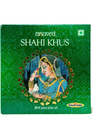 anuved Set of 6 Herbal Shahi Khus Soap for Cooling, Calming & Soothing Effect - 125g Each