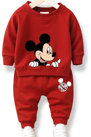 Minicult Kids Printed Round Neck Sweatshirt With Joggers