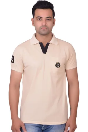 La Milano Men Polo Collar Applique Slim Fit T-shirt