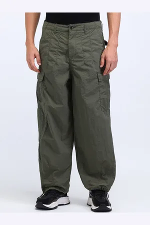 Flying Machine Men Loose Fit Parachute Trousers