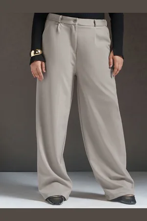 FREAKINS Women Relaxed Straight Leg High-Rise ,Korean Pants