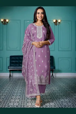 DIVASTRI Women Ethnic Motifs Embroidered Regular Thread Work Kurta with Trousers & With Dupatta