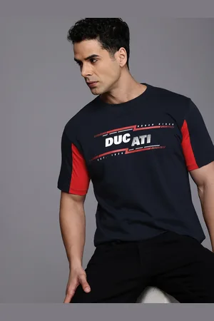 DUCATI Brand Logo Printed Pure Cotton T-shirt