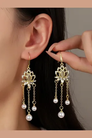Salty Gold-Plated Contemporary Drop Earrings
