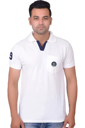 La Milano Men Polo Collar Applique Slim Fit T-shirt