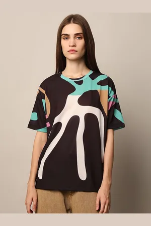 ONLY Women Printed Drop-Shoulder Sleeves T-shirt