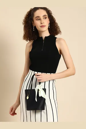 DressBerry Textured Structured Handheld Bag With Scarf