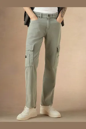 Dennis Lingo Men Relaxed Fit Mid-Rise Clean Look Cotton Cargo Jeans