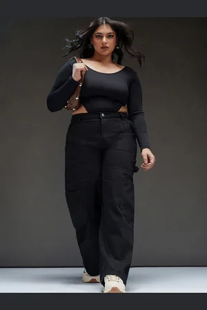 FREAKINS Women Cotton Plus Size Straight Fit High-Rise Stretchable Jeans