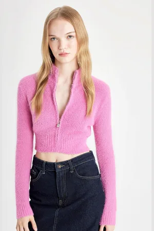DeFacto Women High Neck Crop Cardigan