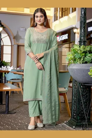 DIVASTRI Women Ethnic Motifs Yoke Design Regular Kurta with Trousers & With Dupatta
