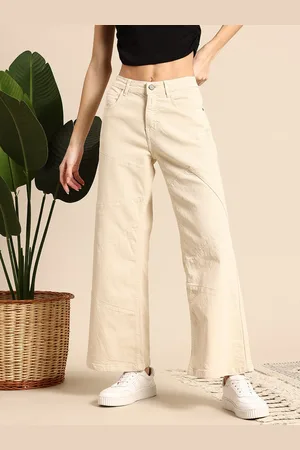 Mast & Harbour Women Wide Leg Stretchable Jeans