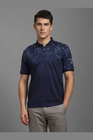 Louis Philippe Men Floral Printed Polo Collar T-shirt