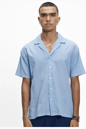Terra Luna Men Comfort Spread Collar Solid Cotton Casual Shirt