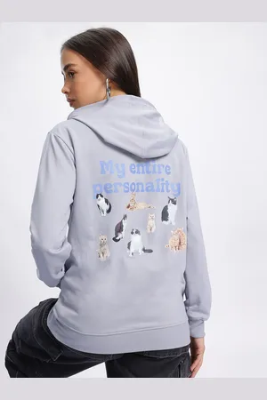 DressBerry Cat Mom Graphic Print Hooded Sweatshirt
