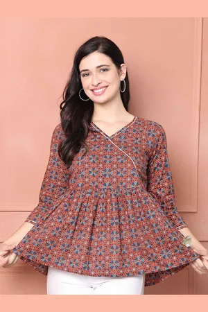Rajnandini Floral Print Pure Cotton Empire Top