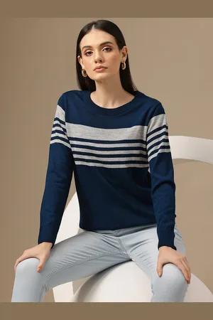 Chemistry Striped Acrylic Pullover