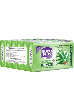 BOROPLUS Set of 6 Antiseptic & Moisturising Neem Soap with Shea Butter - 125g Each