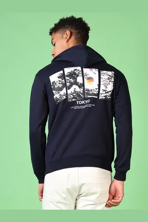 V-Mart Men Printed Hooded Sweatshirt