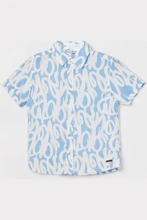 Lifestyle Boys Spread Collar Abstract Printed Casual Shirt