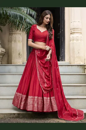LOOKNBOOK ART Printed Ready to Wear Lehenga & Unstitched Blouse With Dupatta