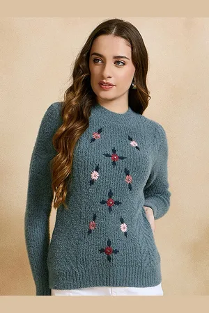 CLAPTON Women Embroidered Woollen Pullover