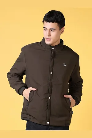 V-Mart Men Geometric Bomber with Patchwork Jacket