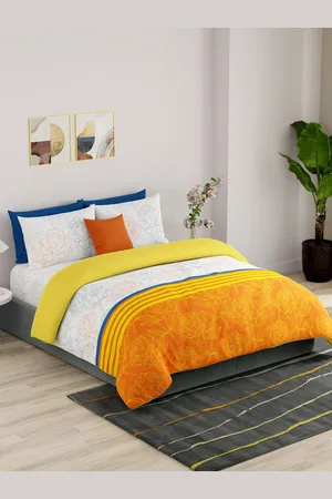 Benetton Orange- Cloured AC Room Pure Cotton Extra Large Bedding Set