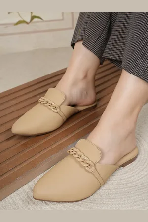 DressBerry Women Slip-On Mules with Buckles Flats