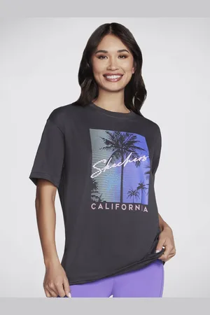 Skechers Women Graphic Printed Round Neck Relaxed Fit T-shirt
