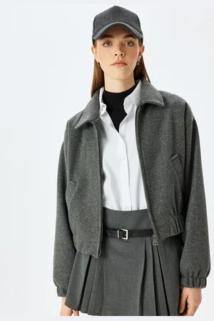 Koton Women Lapel Collar Bomber Jacket