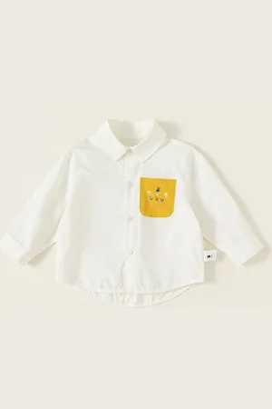 LULU & SKY Boys Polo Collar Extended Sleeves Organic Cotton Pockets T-shirt