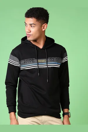 V-Mart Men Printed Hooded Sweatshirt