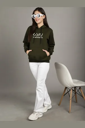 Jinfo Women Printed Hooded Sweatshirt