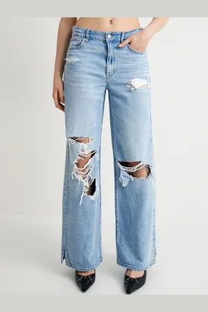 Koton Women Mid Rise Highly Distressed Light Fade Cotton Jeans