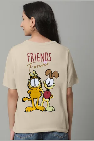 Free Authority Women Garfield Printed Pure Cotton T-shirt