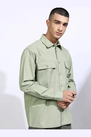 Highlander Men Solid Utility Pocket Oversized Overshirt