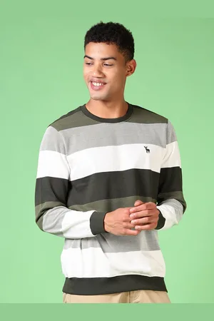 V-Mart Men Striped Sweatshirt